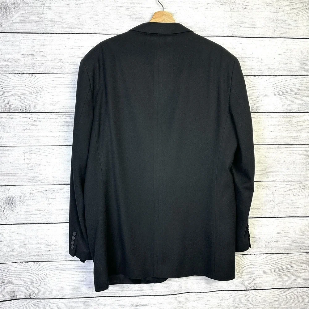 Oscar De‎ La Renta Blazer Men's Size 44L Wool Cashmere Black Sports Coat